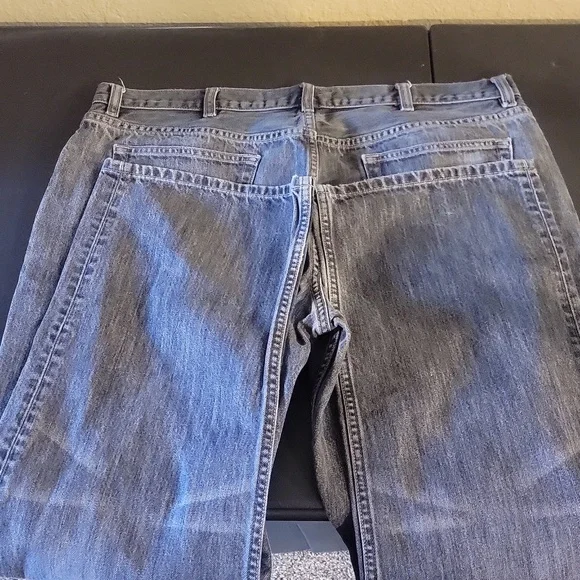 Men's black faded structure jeans size 38x32 excellent use condition - Picture 6 of 6